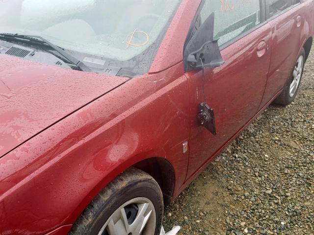 1G8AJ55F07Z113958 - 2007 SATURN ION LEVEL MAROON photo 9