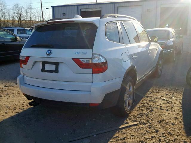 WBXPC93427WF29391 - 2007 BMW X3 3.0SI WHITE photo 4