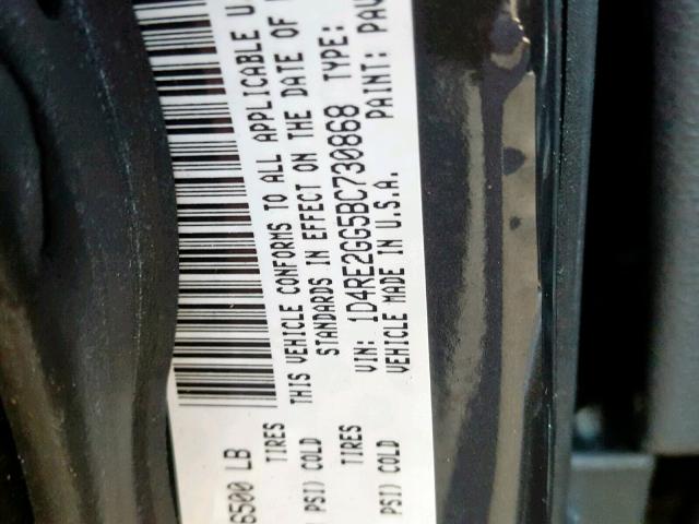 1D4RE2GG5BC730868 - 2011 DODGE DURANGO EX GRAY photo 10