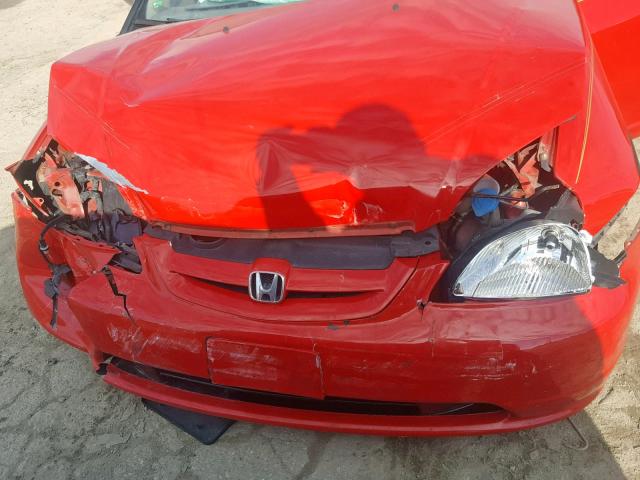 1HGEM22512L058006 - 2002 HONDA CIVIC LX RED photo 7