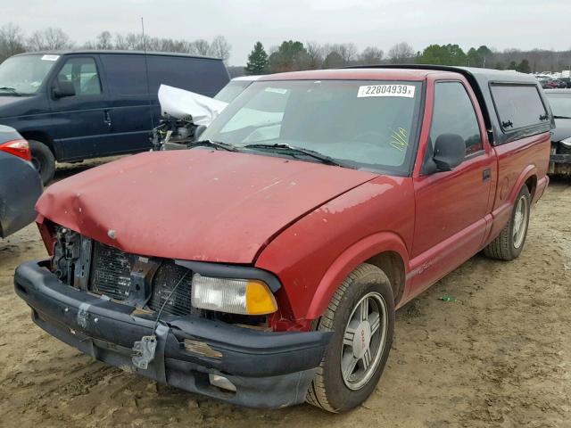 1GTCS14W7V8510107 - 1997 GMC SONOMA MAROON photo 2