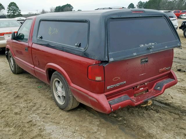 1GTCS14W7V8510107 - 1997 GMC SONOMA MAROON photo 3