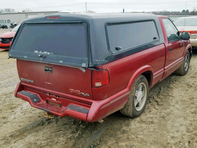 1GTCS14W7V8510107 - 1997 GMC SONOMA MAROON photo 4