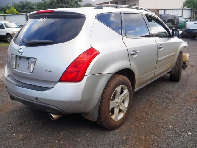 JN8AZ08T54W220590 - 2004 NISSAN MURANO SL SILVER photo 4