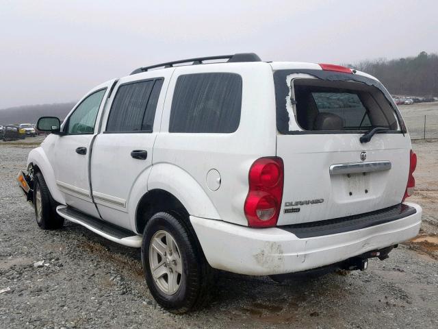 1D8HD58N15F584662 - 2005 DODGE DURANGO LI WHITE photo 3