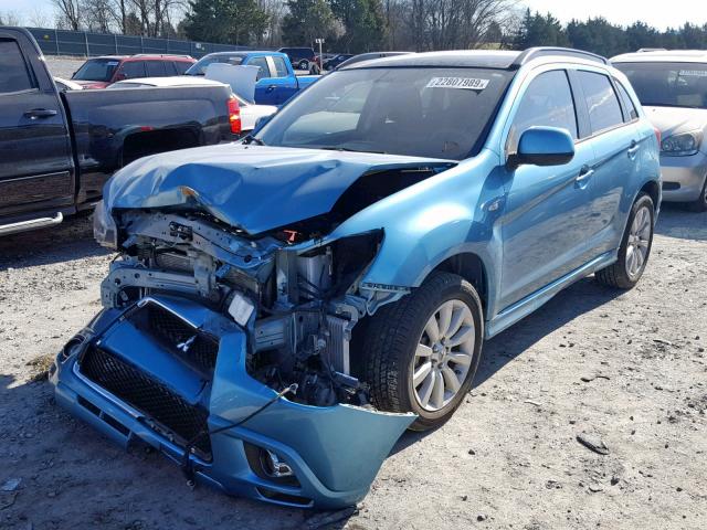 JA4AR4AU2BZ017359 - 2011 MITSUBISHI OUTLANDER BLUE photo 2