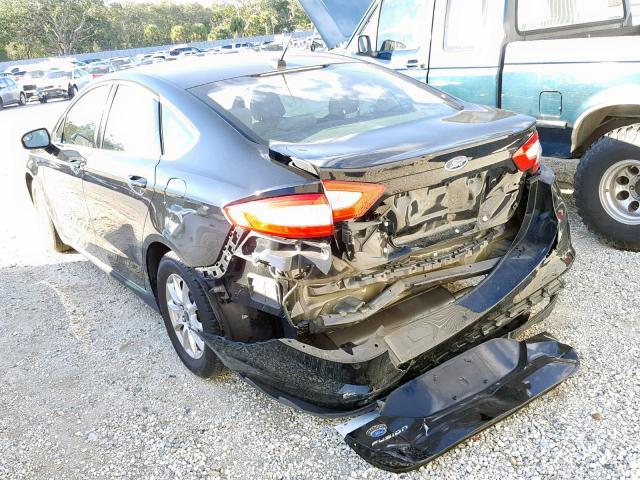 3FA6P0G77GR140507 - 2016 FORD FUSION S BLACK photo 3