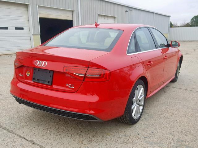 WAUFFBFL0EN034114 - 2014 AUDI A4 PREMIUM RED photo 4