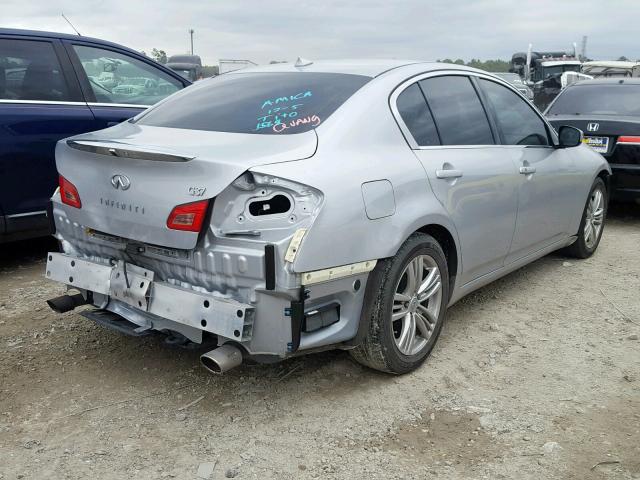 JN1CV6AP9DM306242 - 2013 INFINITI G37 BASE SILVER photo 4
