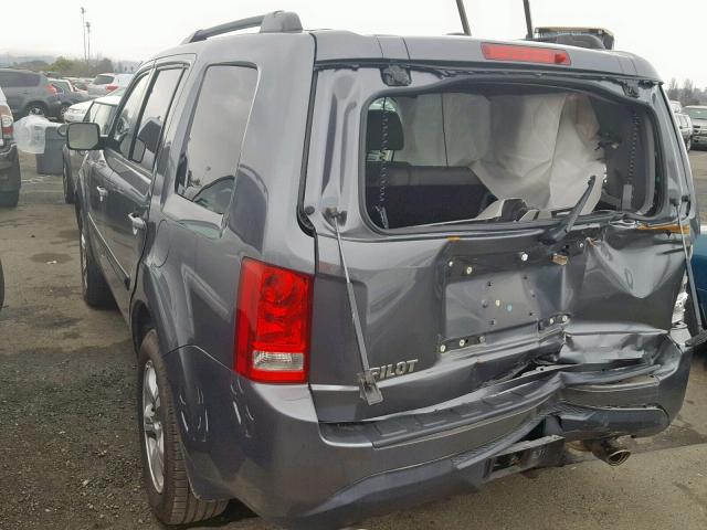 5FNYF3H79DB026057 - 2013 HONDA PILOT EXLN CHARCOAL photo 3