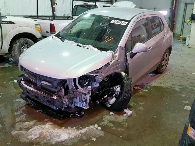 3GNCJKSB5HL247394 - 2017 CHEVROLET TRAX LS SILVER photo 2