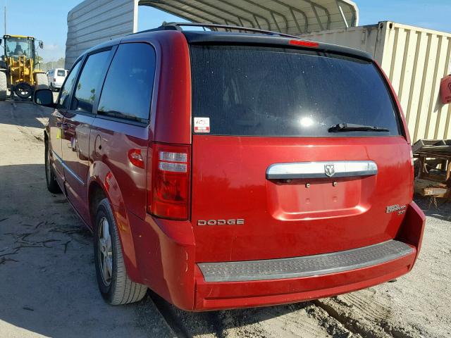 2D4RN5D14AR177833 - 2010 DODGE GRAND CARA RED photo 3