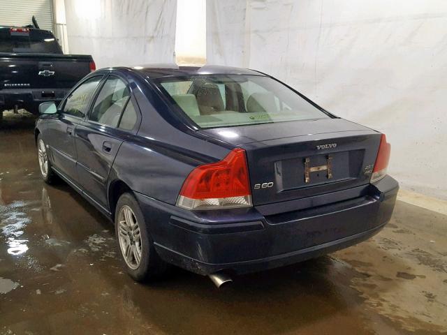 YV1RH592152460324 - 2005 VOLVO S60 2.5T BLUE photo 3