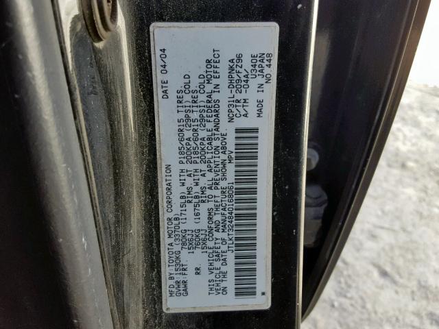 JTLKT324840168061 - 2004 TOYOTA SCION XB Қара фото 10