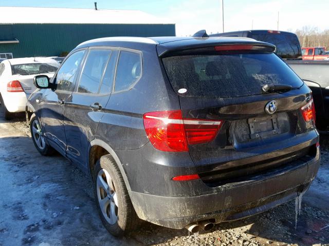 5UXWX5C51BL704654 - 2011 BMW X3 XDRIVE2 BLACK photo 3