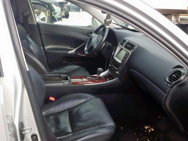 JTHBK262275041524 - 2007 LEXUS IS 250 SILVER photo 5