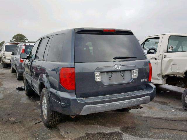 2HKYF18133H548506 - 2003 HONDA PILOT LX GRAY photo 3