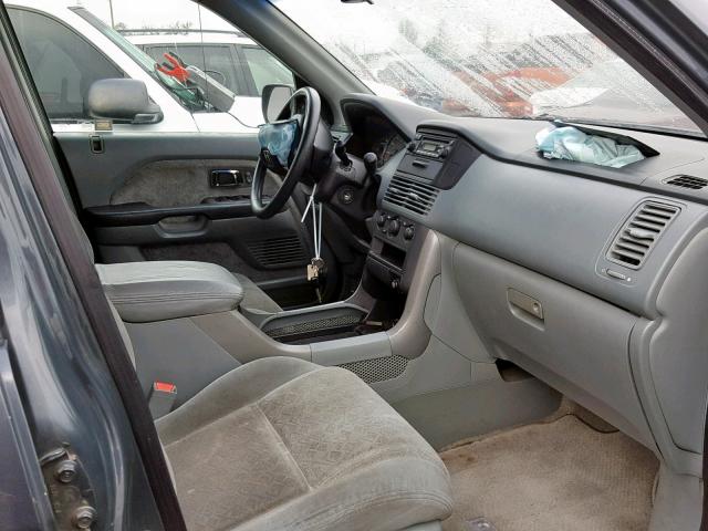 2HKYF18133H548506 - 2003 HONDA PILOT LX GRAY photo 5