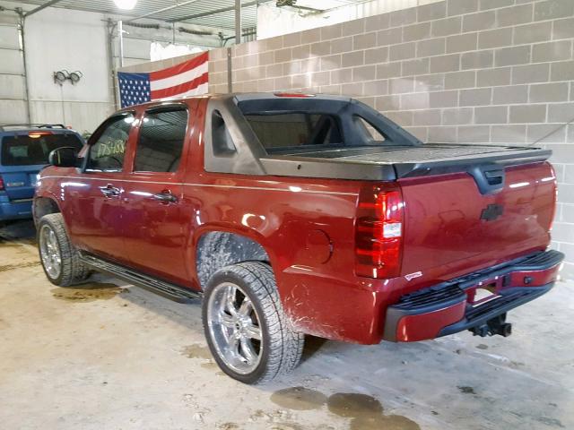 3GNEK123X7G111729 - 2007 CHEVROLET AVALANCHE MAROON photo 3