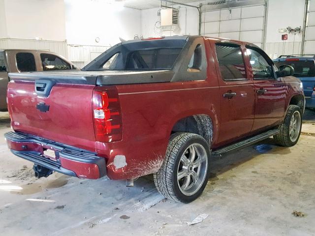 3GNEK123X7G111729 - 2007 CHEVROLET AVALANCHE MAROON photo 4