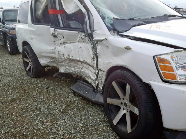 5N1AA08A76N723446 - 2006 NISSAN ARMADA SE WHITE photo 9