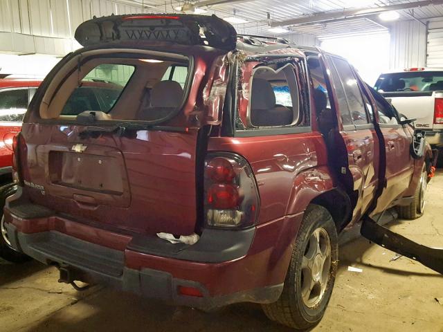 1GNDT13S752209122 - 2005 CHEVROLET TRAILBLAZE BURGUNDY photo 4