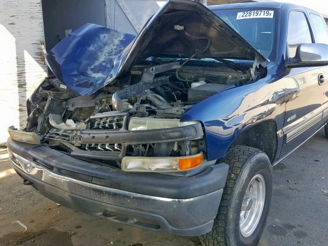 1GCEK19T1YE393718 - 2000 CHEVROLET SILVERADO BLUE photo 9