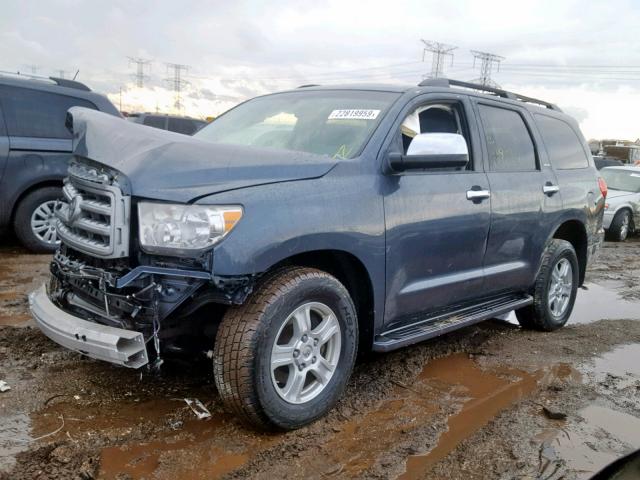 5TDBY68A68S016973 - 2008 TOYOTA SEQUOIA LI GRAY photo 2