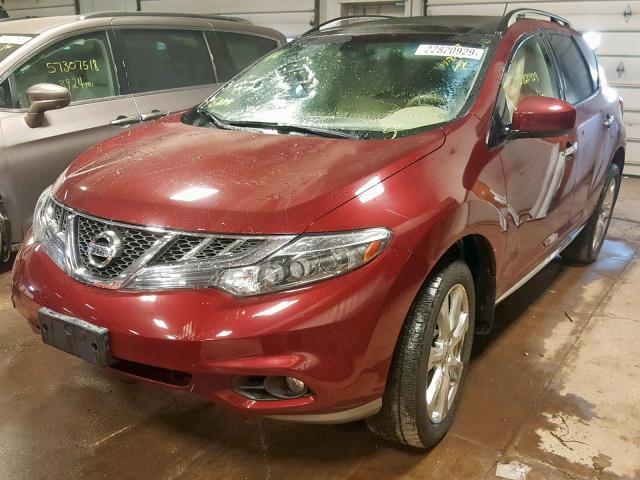 JN8AZ1MW0CW218041 - 2012 NISSAN MURANO S BURGUNDY photo 2