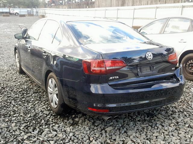 3VW2B7AJXHM316319 - 2017 VOLKSWAGEN JETTA S BLACK photo 3