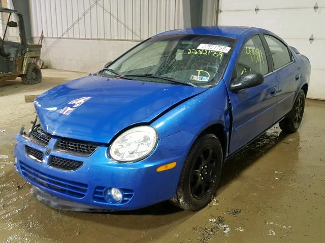 1B3ES56CX5D184962 - 2005 DODGE NEON SXT BLUE photo 2