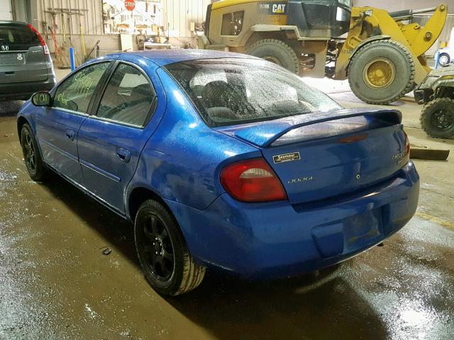 1B3ES56CX5D184962 - 2005 DODGE NEON SXT BLUE photo 3