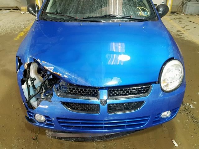 1B3ES56CX5D184962 - 2005 DODGE NEON SXT BLUE photo 7