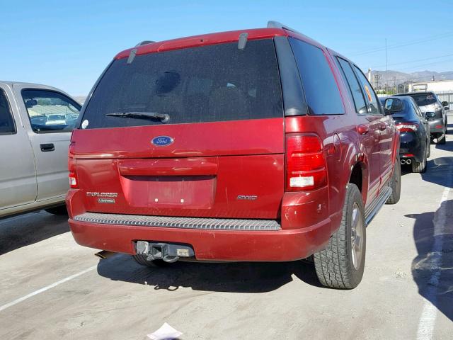 1FMZU85K94UB01844 - 2004 FORD EXPLORER L RED photo 4