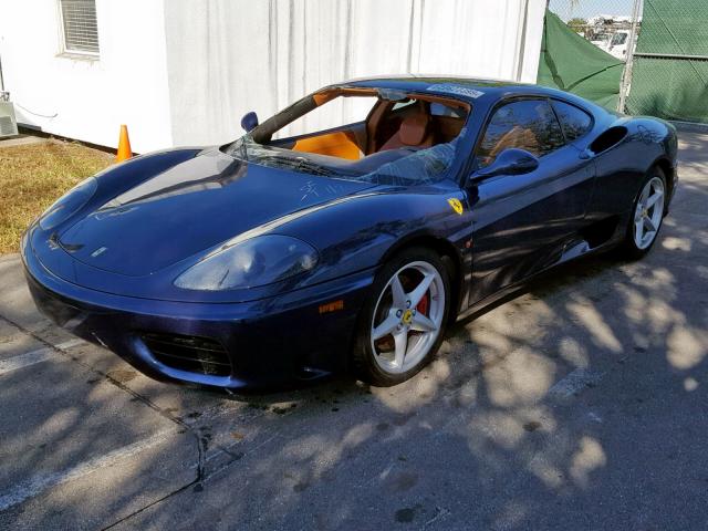 ZFFYU51AXY0121319 - 2000 FERRARI 360 MODENA BLUE photo 2