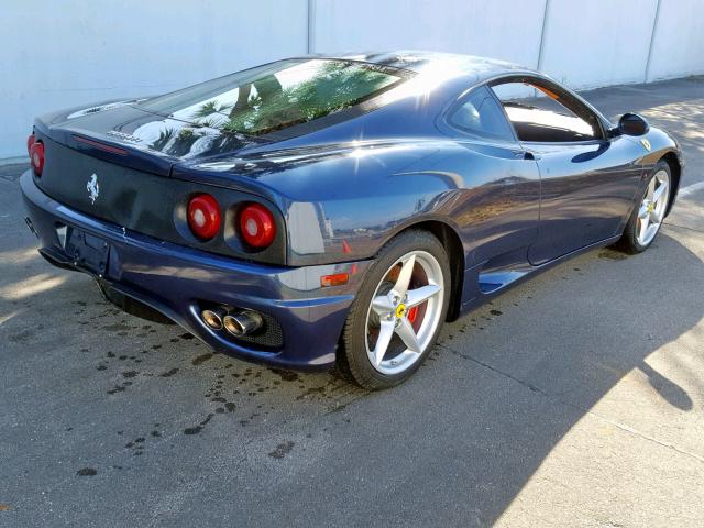 ZFFYU51AXY0121319 - 2000 FERRARI 360 MODENA BLUE photo 4