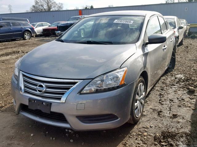 3N1AB7APXDL657337 - 2013 NISSAN SENTRA S GRAY photo 2