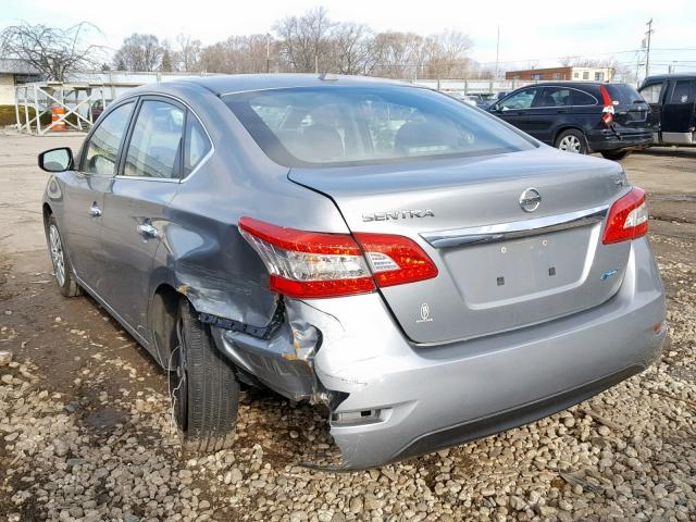 3N1AB7APXDL657337 - 2013 NISSAN SENTRA S GRAY photo 3