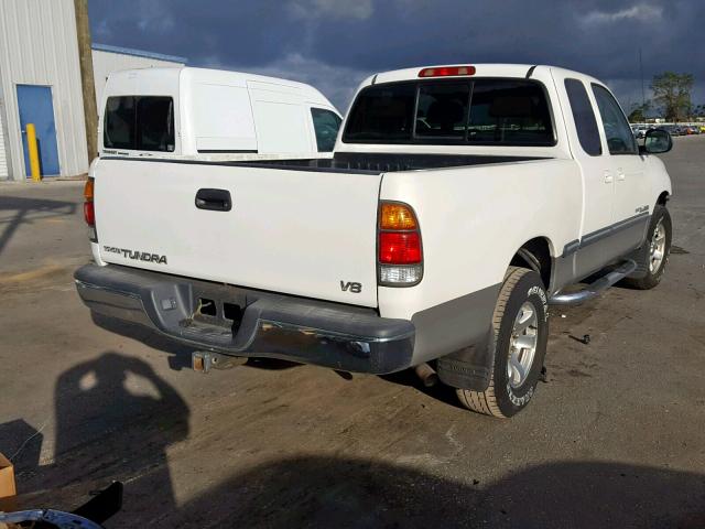 5TBRT3412YS105143 - 2000 TOYOTA TUNDRA ACC WHITE photo 4