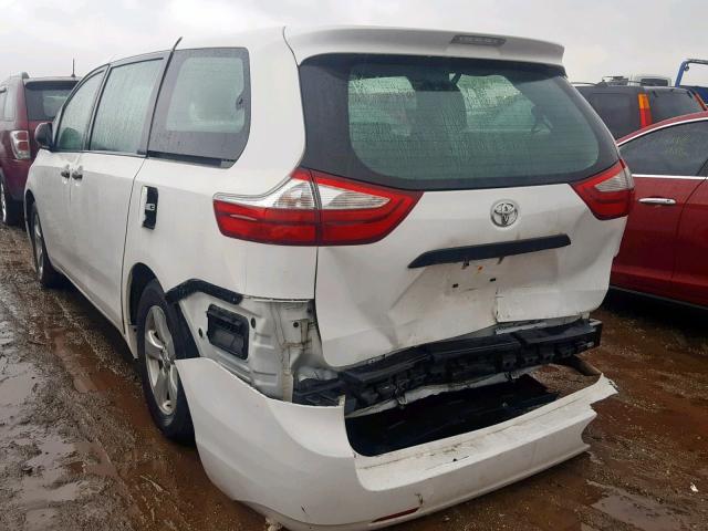 5TDZK3DC5FS532129 - 2015 TOYOTA SIENNA BAS WHITE photo 3