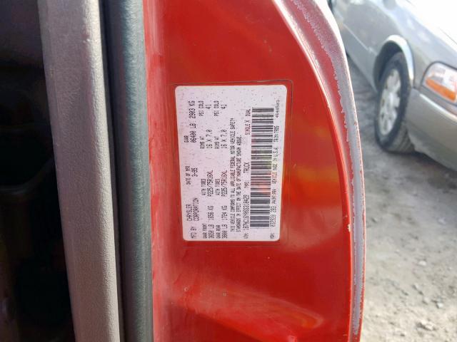 1B7HC16Y0SS318429 - 1995 DODGE RAM 1500 RED photo 10