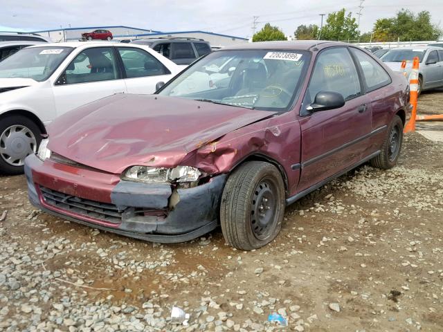 2HGEJ2226RH518301 - 1994 HONDA CIVIC DX PURPLE photo 2