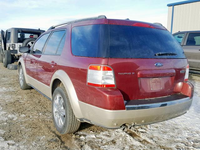 1FMDK07W98GA13222 - 2008 FORD TAURUS X E RED photo 3