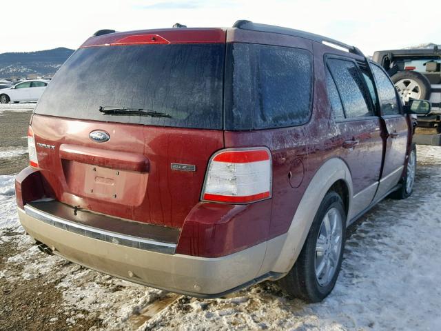 1FMDK07W98GA13222 - 2008 FORD TAURUS X E RED photo 4