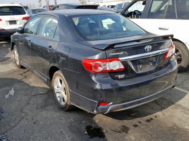 2T1BU4EE4BC583349 - 2011 TOYOTA COROLLA BA BLACK photo 3