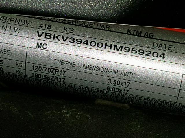 VBKV39400HM959204 - 2017 KTM 1290 SUPER WHITE photo 10
