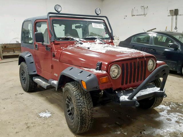 1J4FY29P8XP432653 - 1999 JEEP WRANGLER / MAROON photo 1