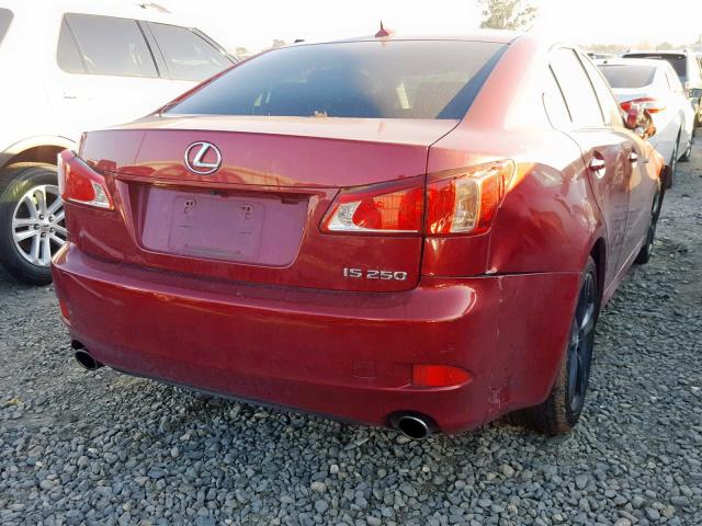 JTHBF5C23B5146754 - 2011 LEXUS IS 250 RED photo 4