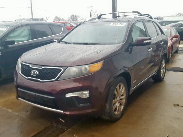 5XYKWDA26BG162288 - 2011 KIA SORENTO SX MAROON photo 2