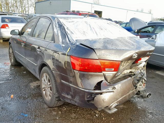 5NPEU46F59H494689 - 2009 HYUNDAI SONATA SE BLACK photo 3